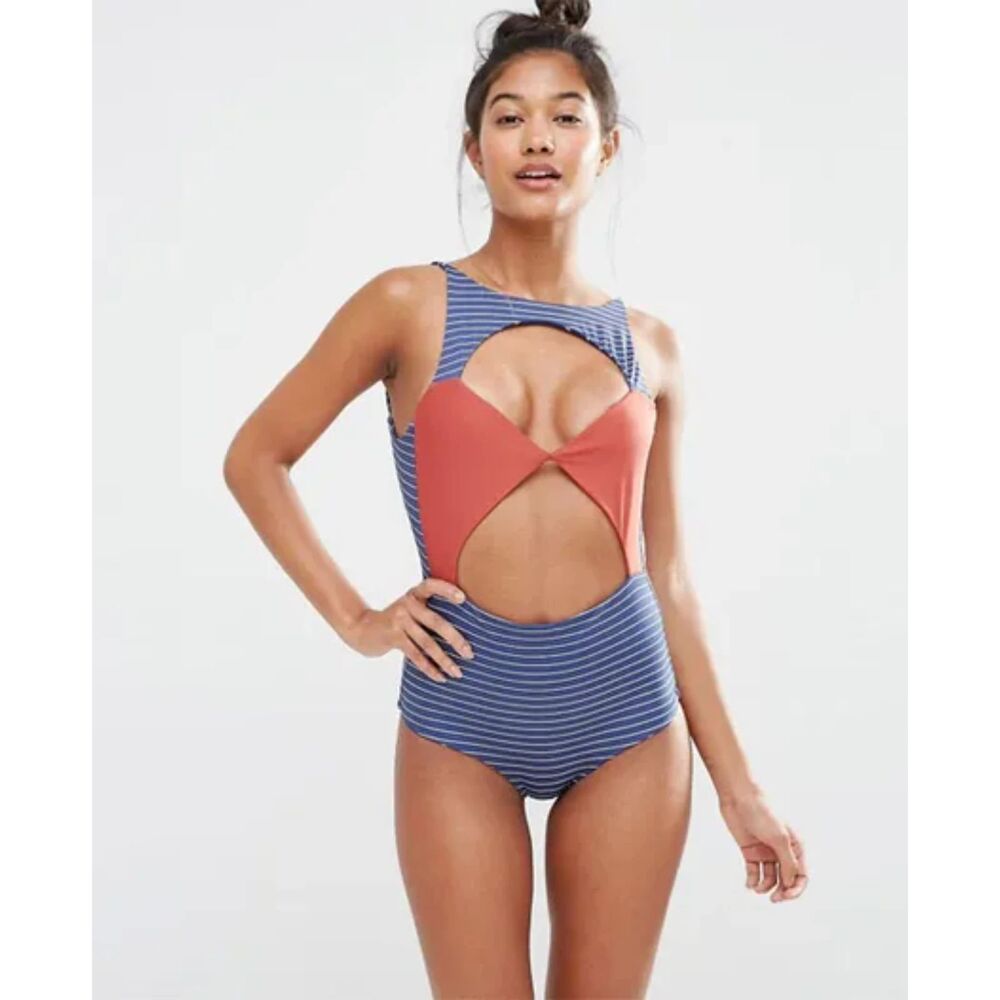BOYS + ARROWS Cutout One Piece Red Blue Striped Medium